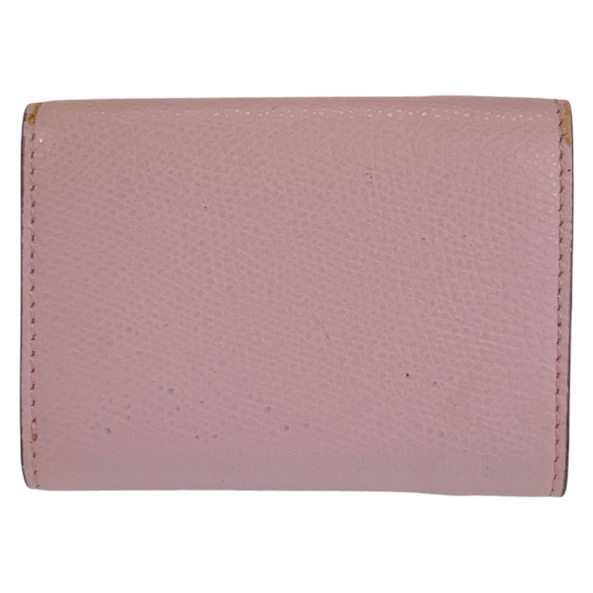 Fendi Zucca Is Pink Brown Gold Leather Folded Wallet Compact — view 2