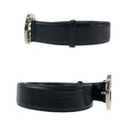 Gucci Guccissima Interlocking 85 Black Silver Leather Belt Buckle — view 3