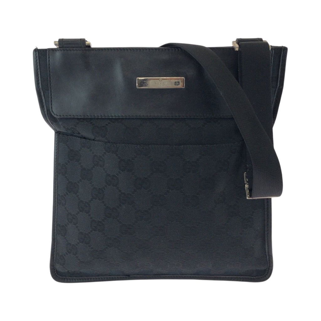 Gucci Black Silver GG Canvas 019 Shoulder Bag Pochette
