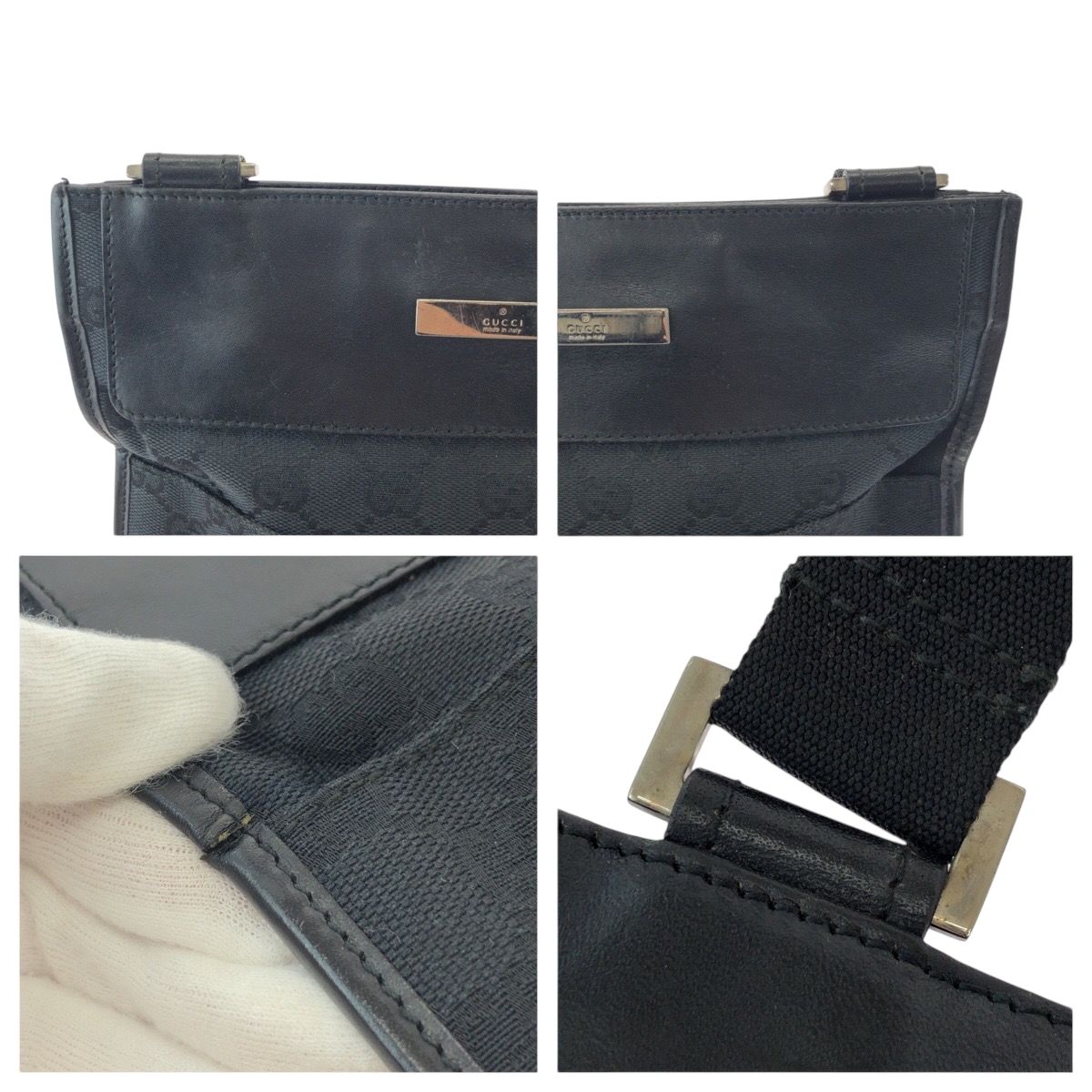 Gucci Black Silver GG Canvas 019 Shoulder Bag Pochette — view 6