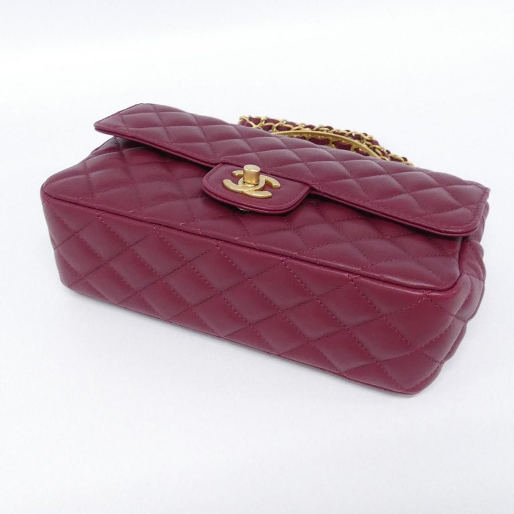 Chanel Bag Handbag Burgundy — view 3