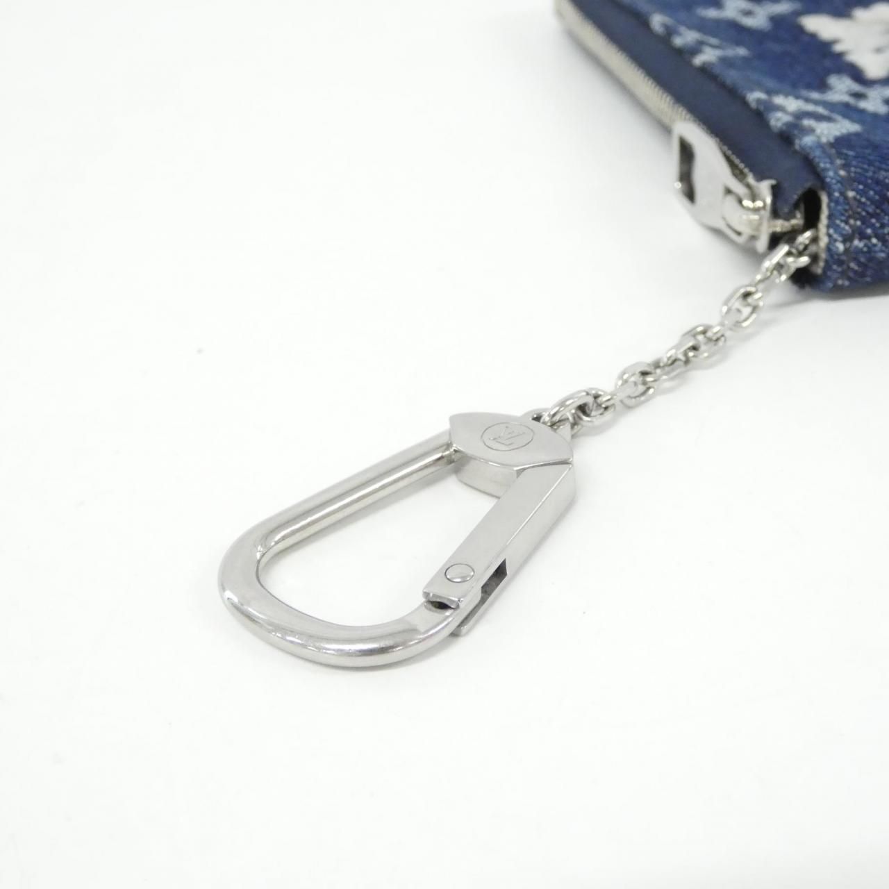 Louis Vuitton Monogram Flower Denim Pochette Cles Coin & Key Case Key Holder — view 3