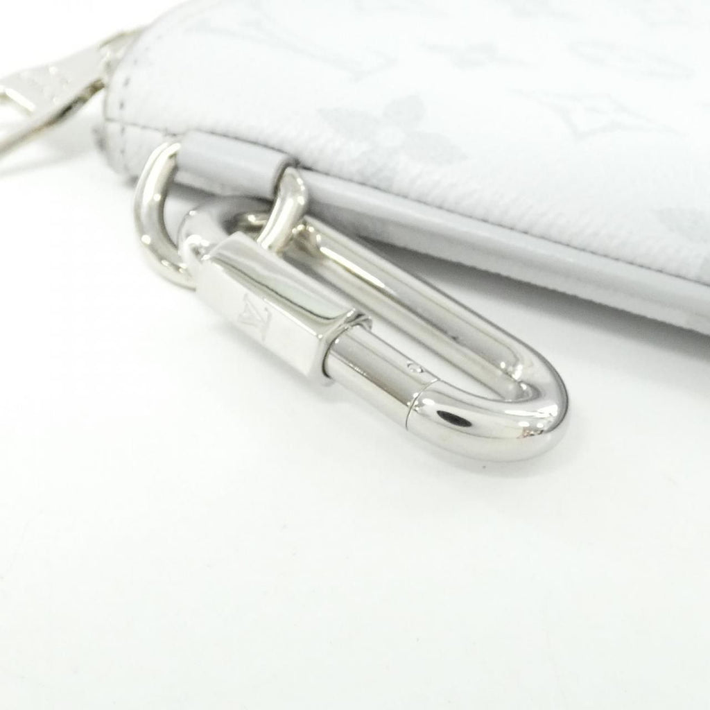 Louis Vuitton White Monogram Logo Zipped Pouch GM — view 6