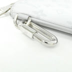 Louis Vuitton White Monogram Logo Zipped Pouch GM — view 6