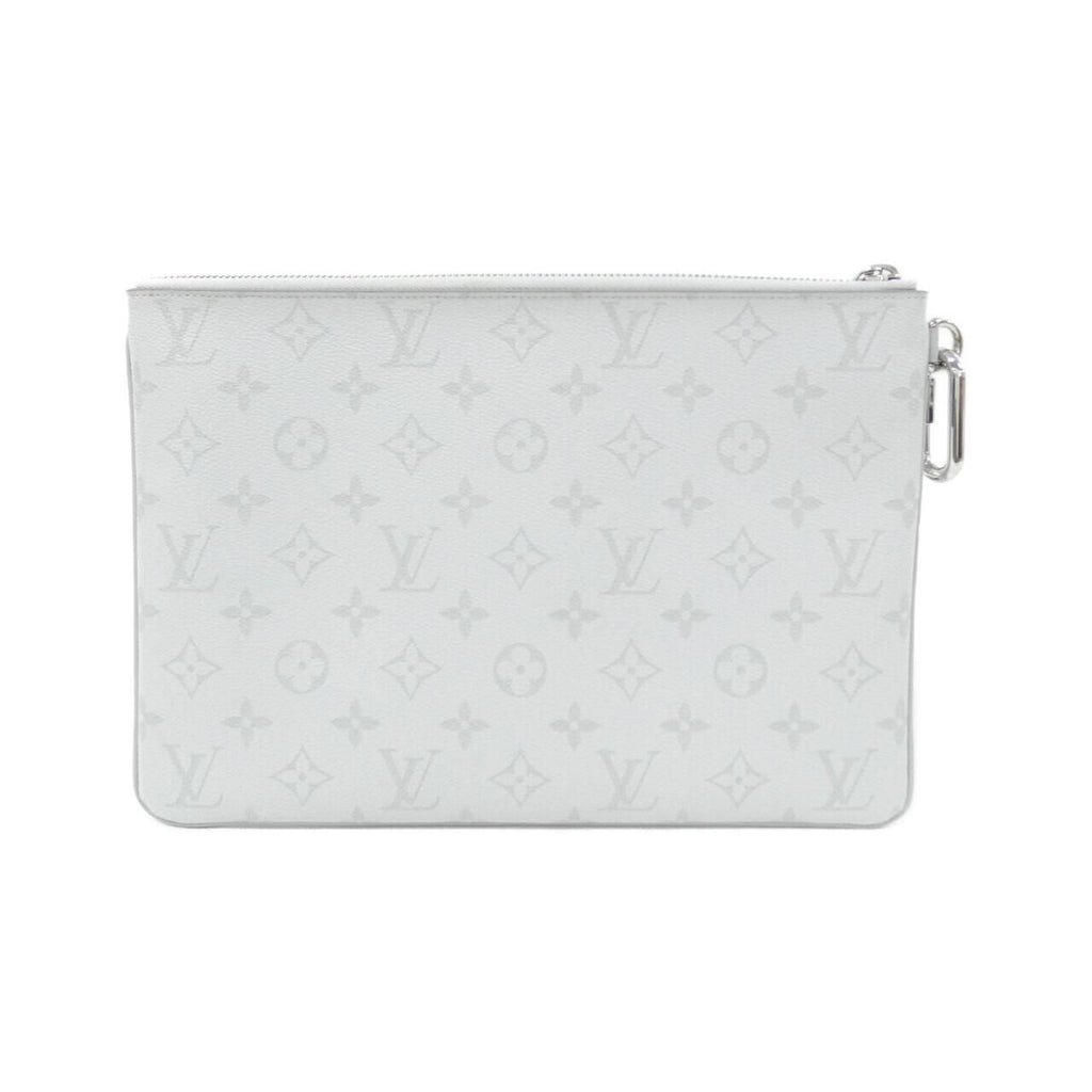 Louis Vuitton White Monogram Logo Zipped Pouch GM — view 2