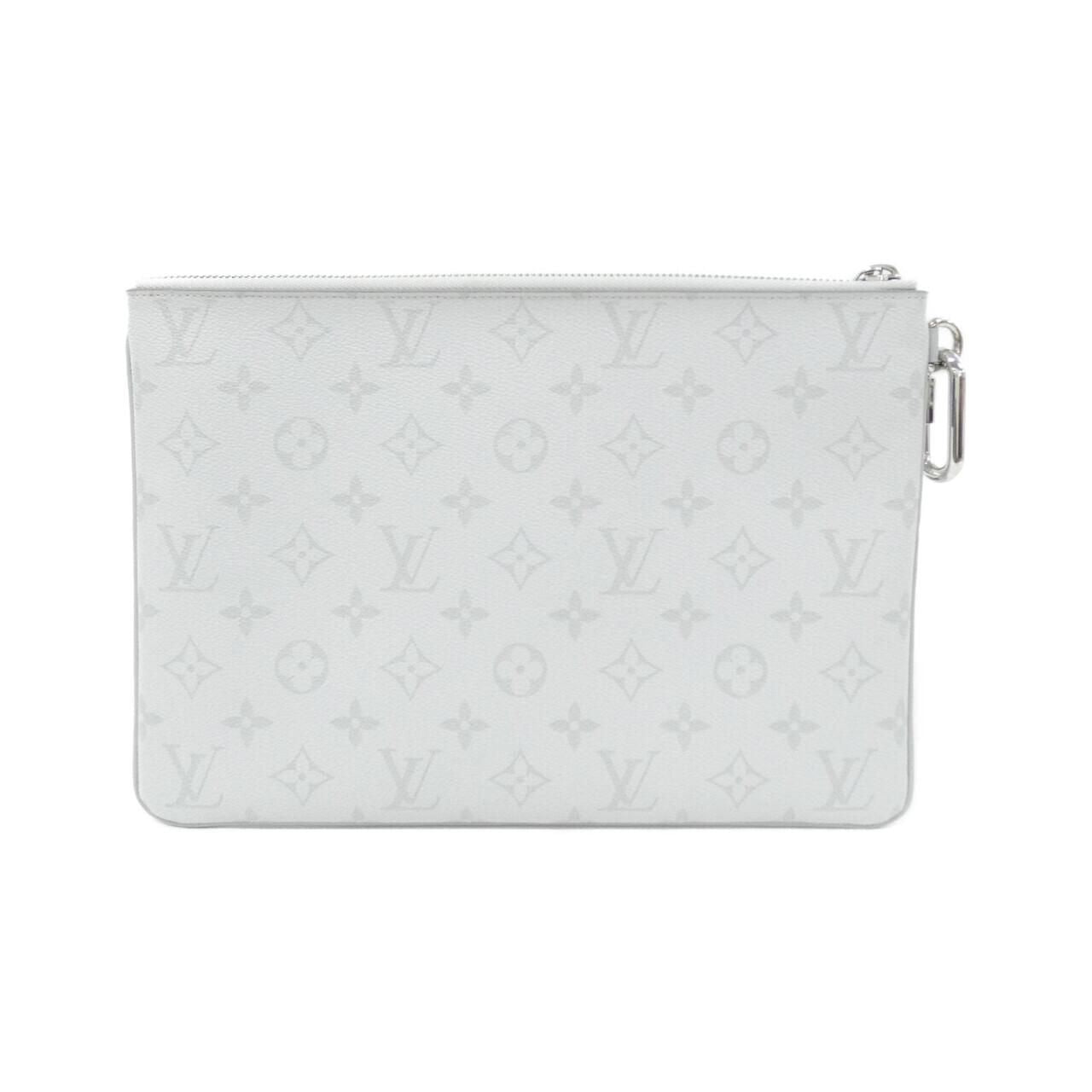 Louis Vuitton White Monogram Logo Zipped Pouch GM — view 2