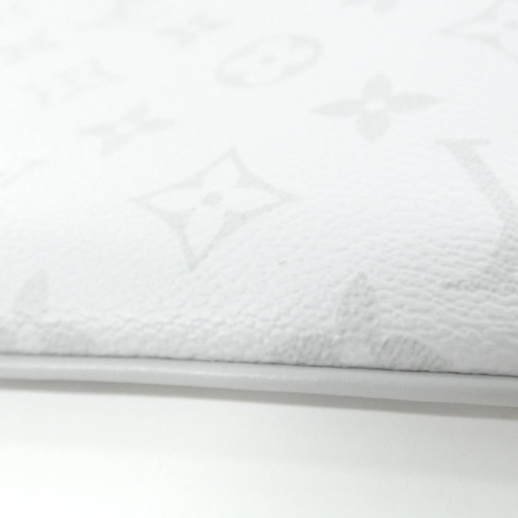 Louis Vuitton White Monogram Logo Zipped Pouch GM — view 4