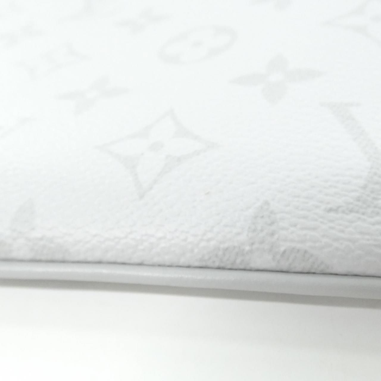 Louis Vuitton White Monogram Logo Zipped Pouch GM — view 4
