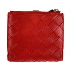 Bottega Veneta Maxi Intrecciato Red Leather Fold Wallet Compact — view 2