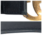 Gucci GG Marmont 80 32 Black Gold Leather Metal Belt Buckle — view 4