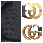 Gucci GG Marmont 80 32 Black Gold Leather Metal Belt Buckle — view 3