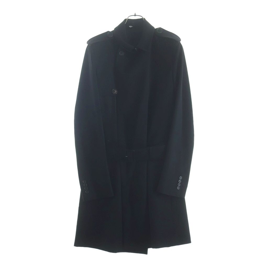 Dior Homme Epaulette Wool Trench Coat Black