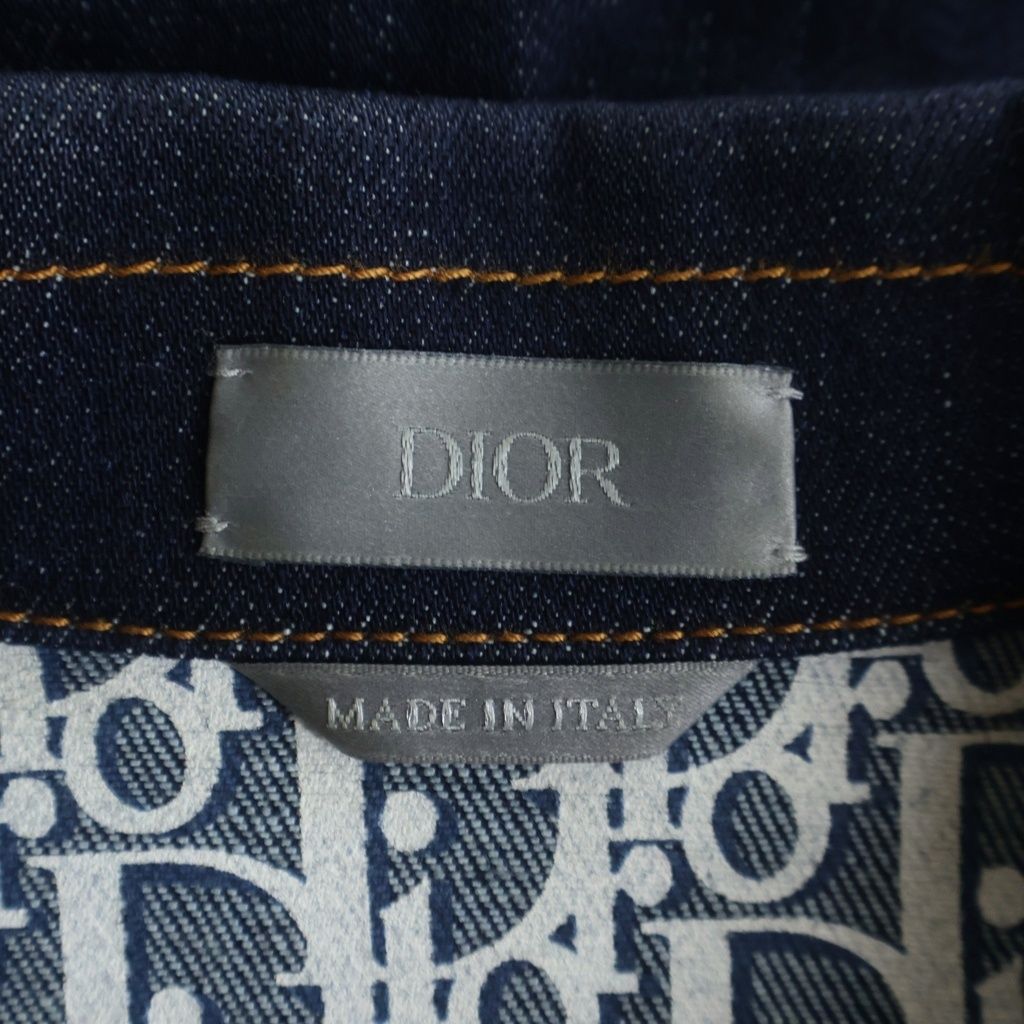 Dior Trotter Logo Denim Jacket Indigo Blue 48 — view 7
