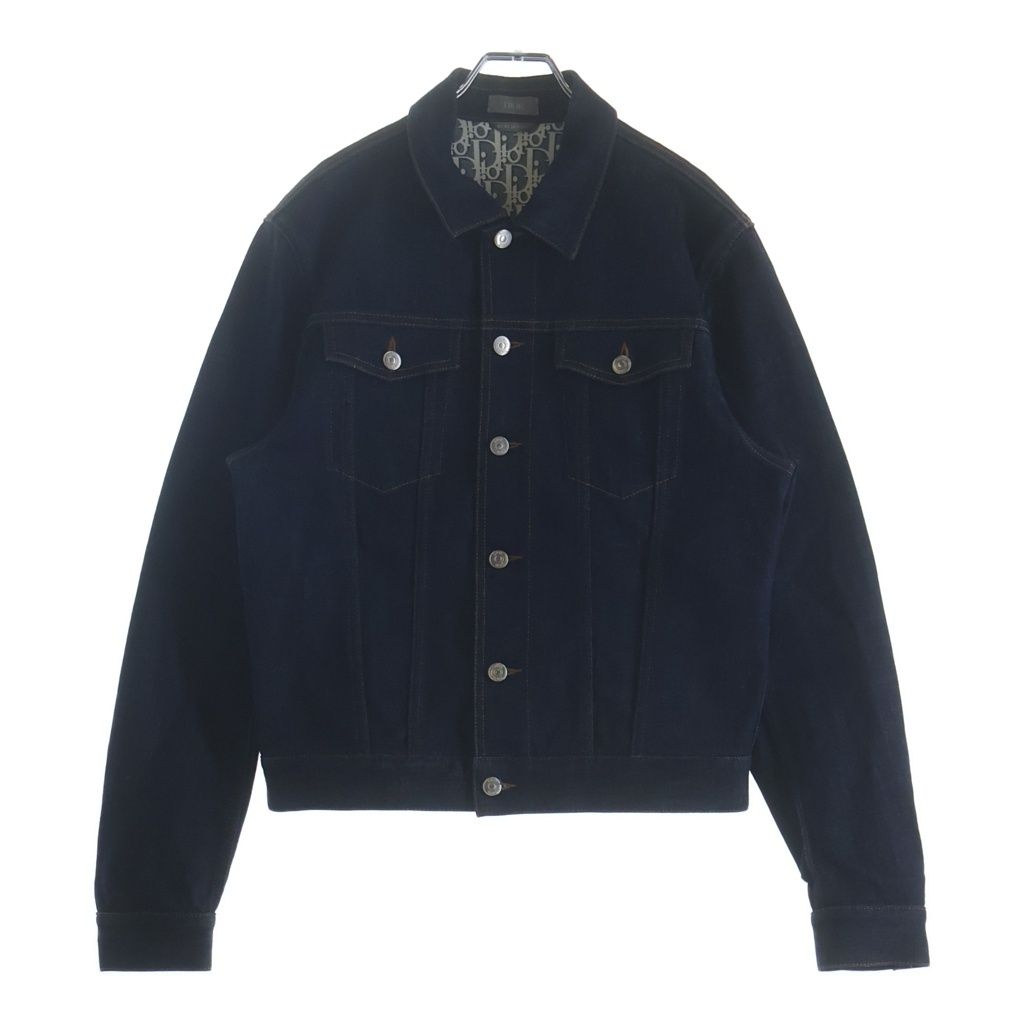 Dior Trotter Logo Denim Jacket Indigo Blue 48