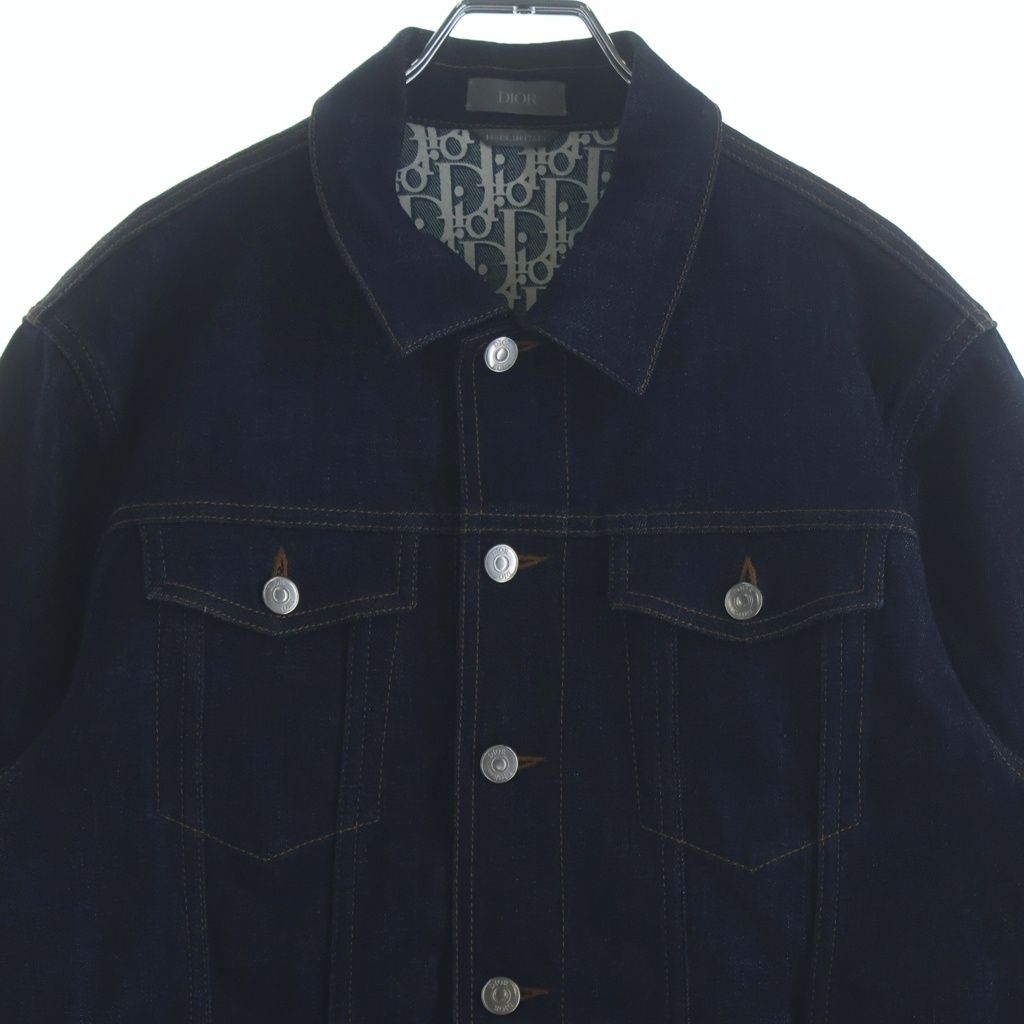 Dior Trotter Logo Denim Jacket Indigo Blue 48 — view 3