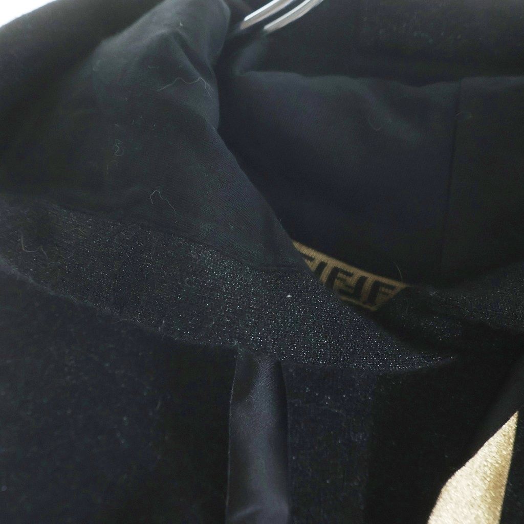 Fendi Logo Lame Hoodie Black Gold #xxs — view 5