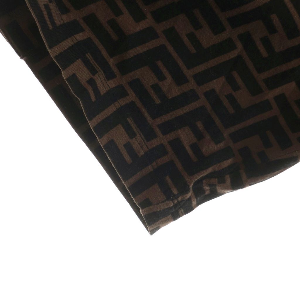 Fendi Zucca FF Logo Cotton T-Shirt Brown Black 40 — view 4