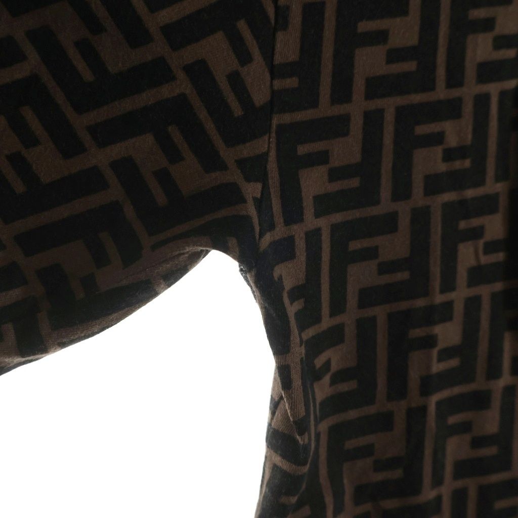 Fendi Zucca FF Logo Cotton T-Shirt Brown Black 40 — view 5
