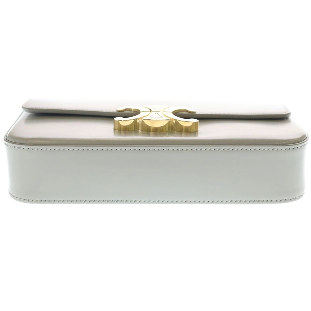 Celine Claude Triomphe Leather Chain Shoulder Bag Gray — view 4