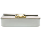 Celine Claude Triomphe Leather Chain Shoulder Bag Gray — view 4