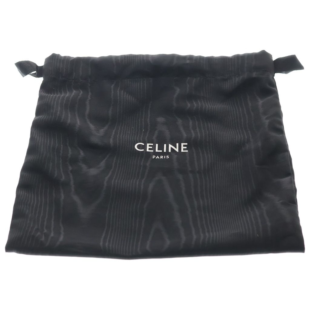 Celine Claude Triomphe Leather Chain Shoulder Bag Gray — view 8