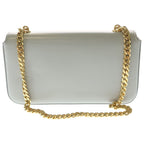 Celine Claude Triomphe Leather Chain Shoulder Bag Gray — view 2