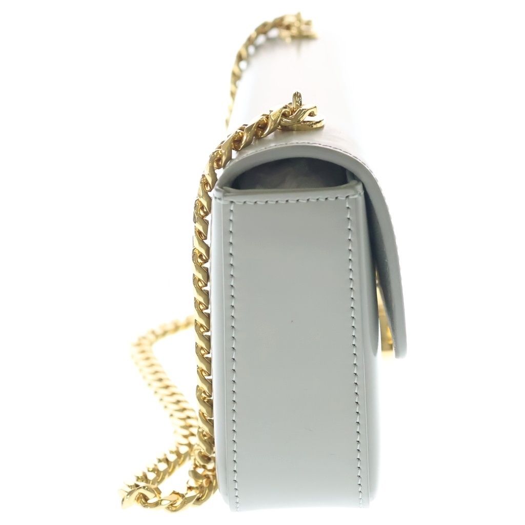 Celine Claude Triomphe Leather Chain Shoulder Bag Gray — view 3