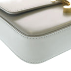 Celine Claude Triomphe Leather Chain Shoulder Bag Gray — view 5