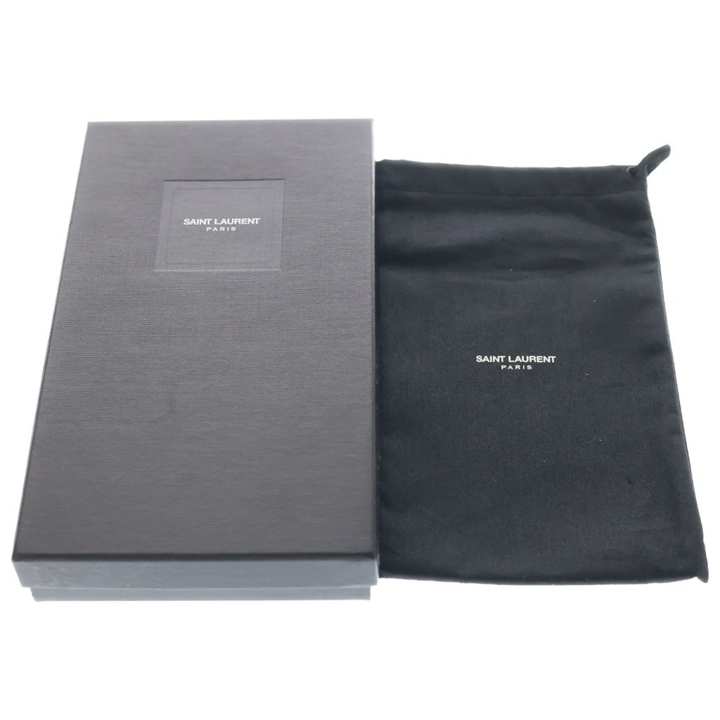 Saint Laurent Paris Caviar Leather Zip Around Gold Wallet Black — view 6
