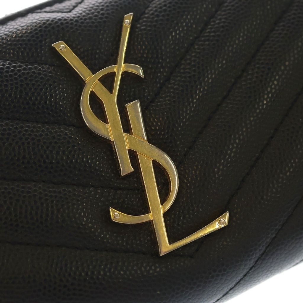 Saint Laurent Paris Caviar Leather Zip Around Gold Wallet Black — view 5