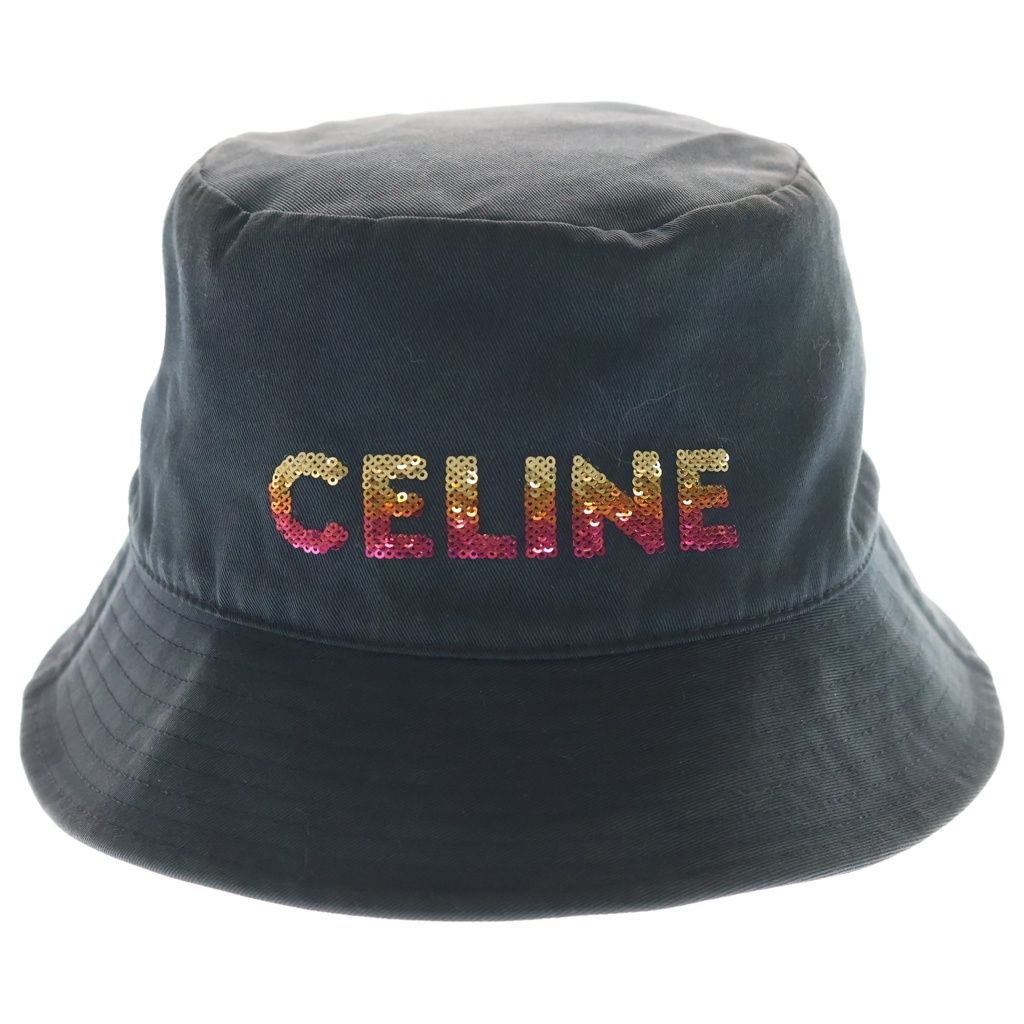 Celine Logo Bucket Hat Sequin Print Black — view 4