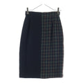 Chanel Coco Button Wool Tweed Set Vintage Tight Skirt 38 Black Green Brown