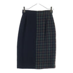 Chanel Coco Button Wool Tweed Set Vintage Tight Skirt 38 Black Green Brown