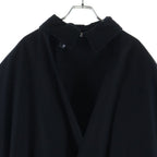 Dior Homme Chris Era Wool Cape with Cloak Coat Black — view 3