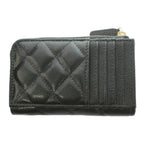 Chanel Classic Zip Card Case CC Logo Shiny Grained Calfskin Cavius Quilted — view 3