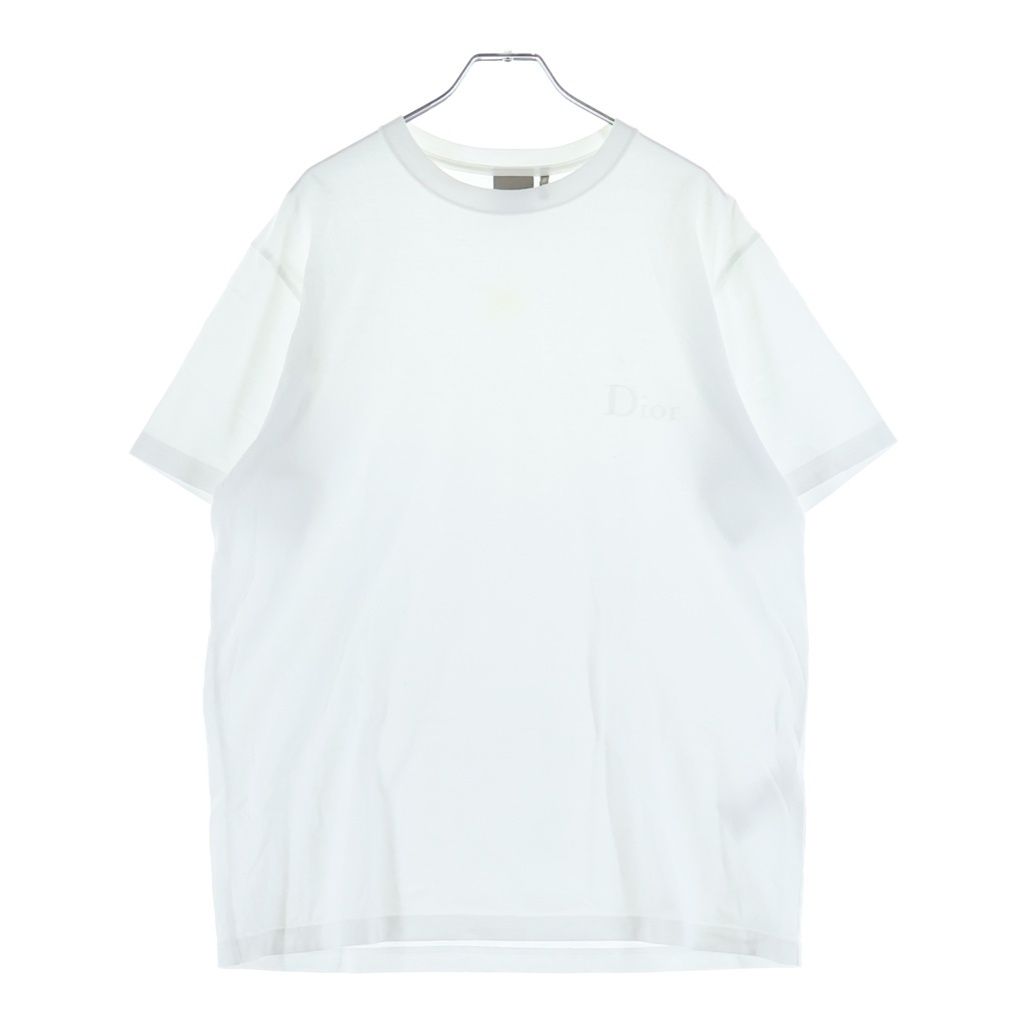 Dior Logo Embroidery Short Sleeve T-Shirt White