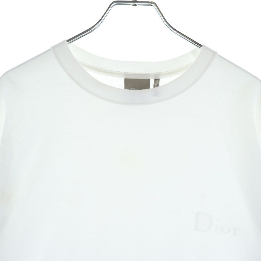 Dior Logo Embroidery Short Sleeve T-Shirt White — view 3