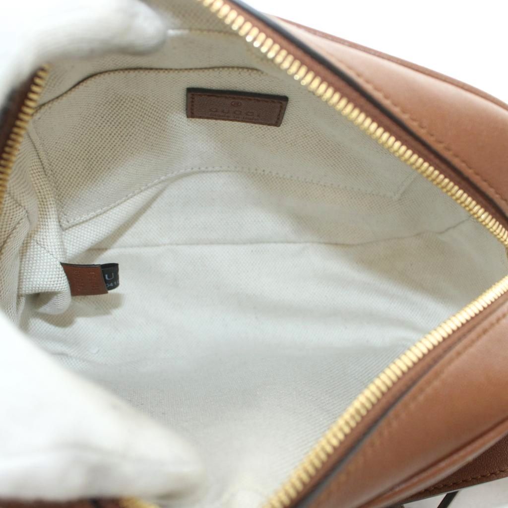 Gucci Blanc Shoulder Bag Leather GG Logo Interlocking One Color Tassel Brown BB — view 5