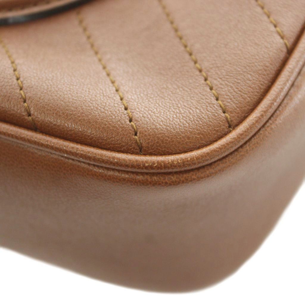 Gucci Blanc Shoulder Bag Leather GG Logo Interlocking One Color Tassel Brown BB — view 7