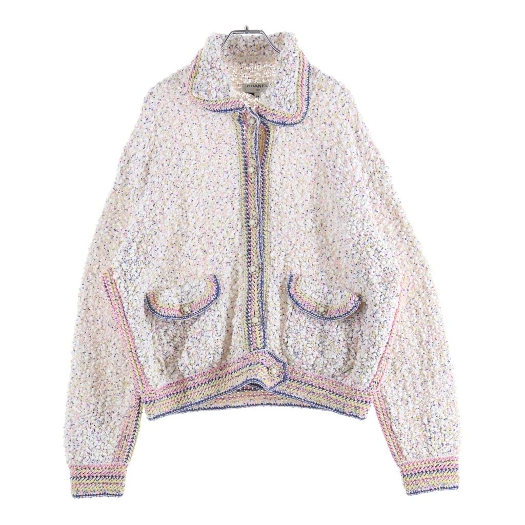 Chanel Tweed Jacket White 38 Nafkq