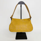 Bottega Veneta Intrecciato Flap Shoulder Bag Leather Yellow Camel Vintage — view 4