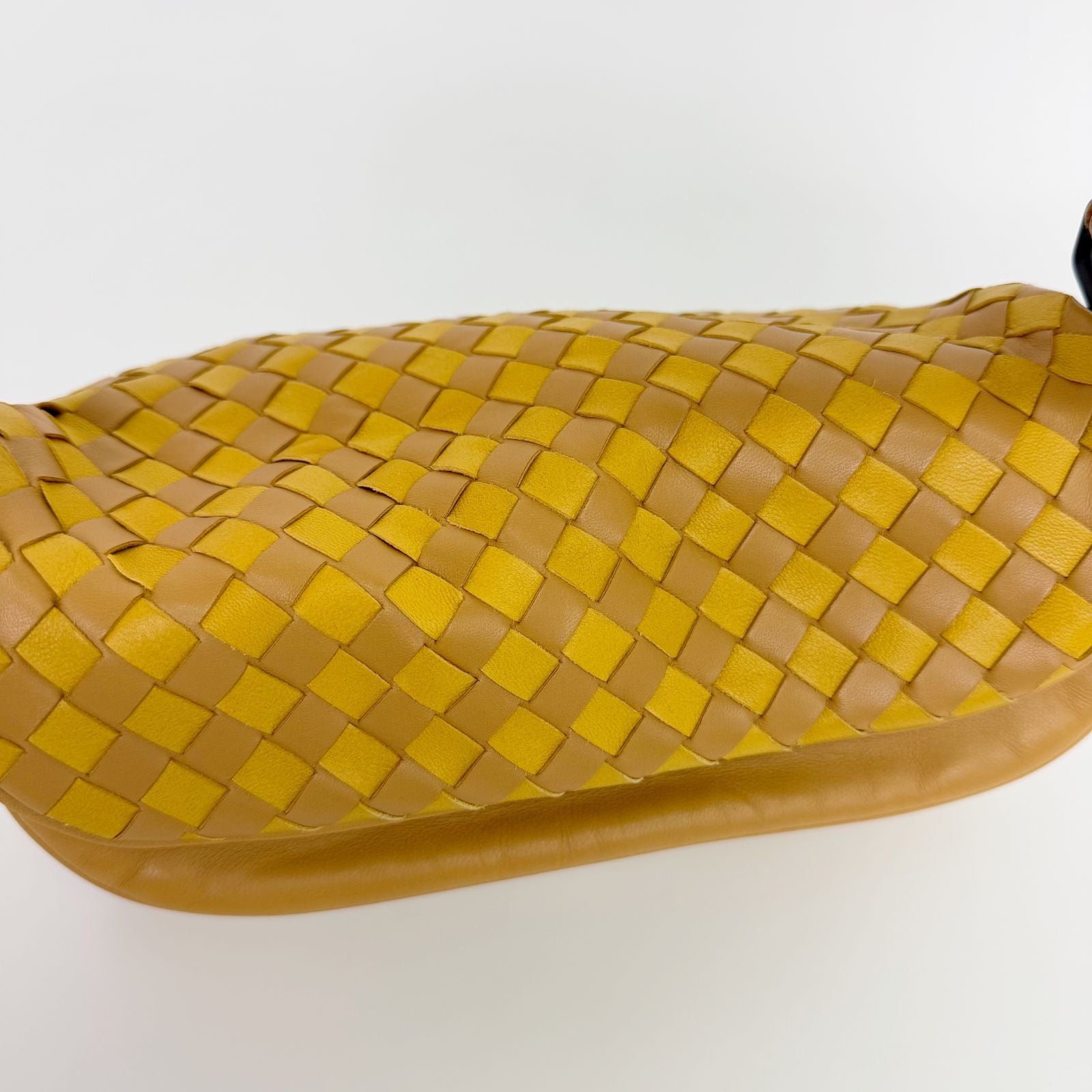 Bottega Veneta Intrecciato Flap Shoulder Bag Leather Yellow Camel Vintage — view 7