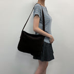Bottega Veneta Intrecciato Trim Shoulder Bag Suede Dark Brown Vintage — view 2
