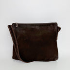 Bottega Veneta Intrecciato Trim Shoulder Bag Suede Dark Brown Vintage — view 3