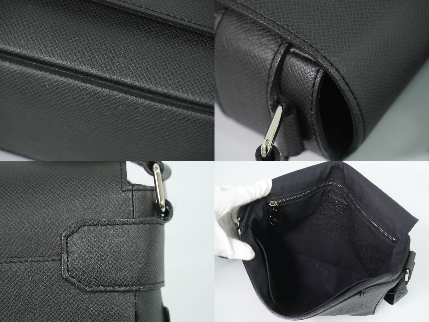 Louis Vuitton LV Roman PM Taiga Leather Shoulder Bag Ardoise — view 7