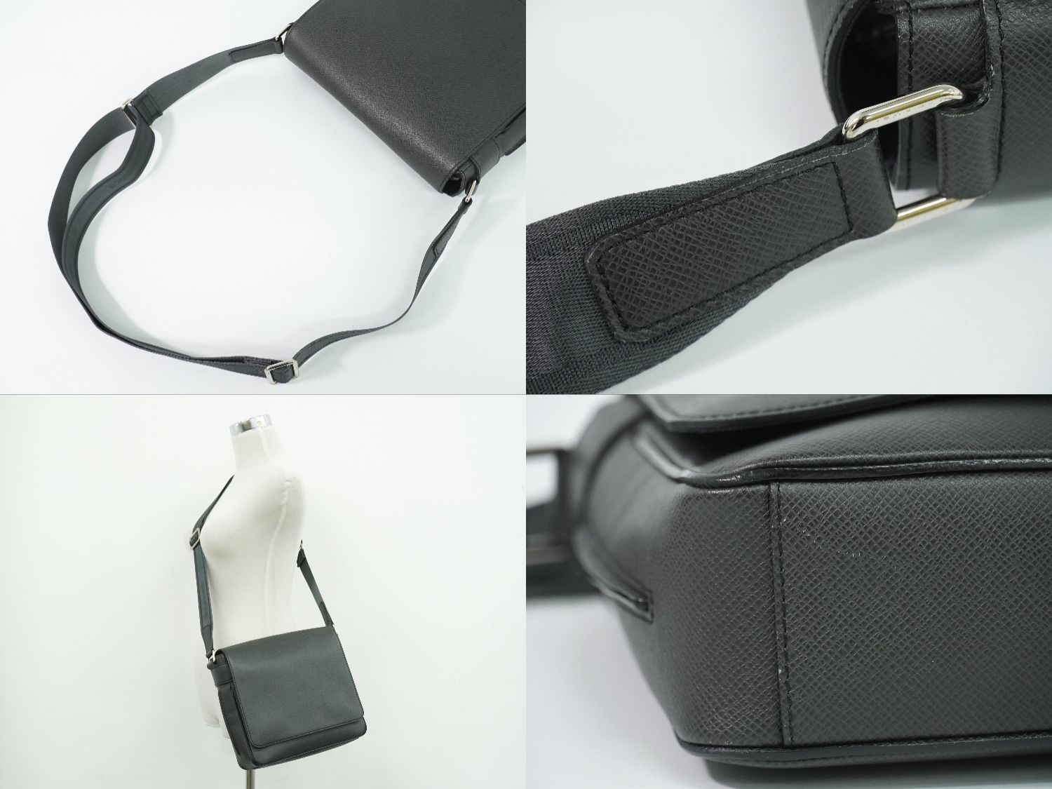 Louis Vuitton LV Roman PM Taiga Leather Shoulder Bag Ardoise — view 6