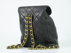 Chanel CC Logo Quilted Backpack Lambskin Leather Black — view 2