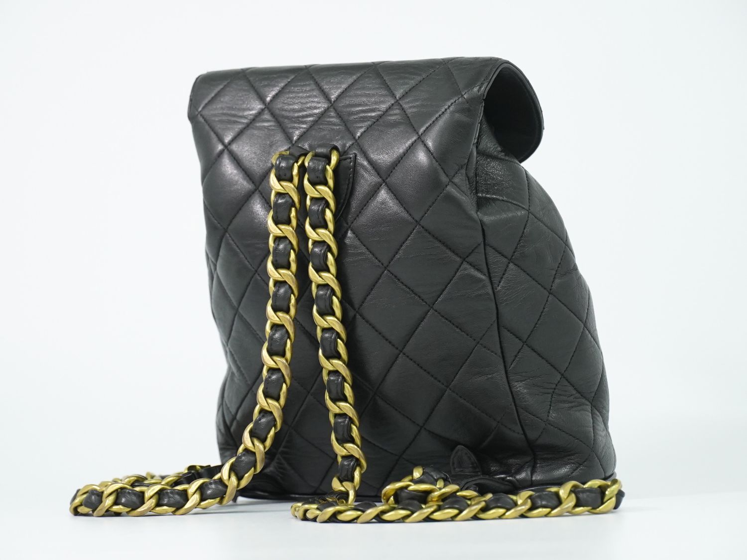 Chanel CC Logo Quilted Backpack Lambskin Leather Black — view 2