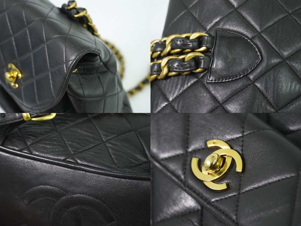 Chanel CC Logo Quilted Backpack Lambskin Leather Black — view 7
