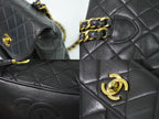 Chanel CC Logo Quilted Backpack Lambskin Leather Black — view 7